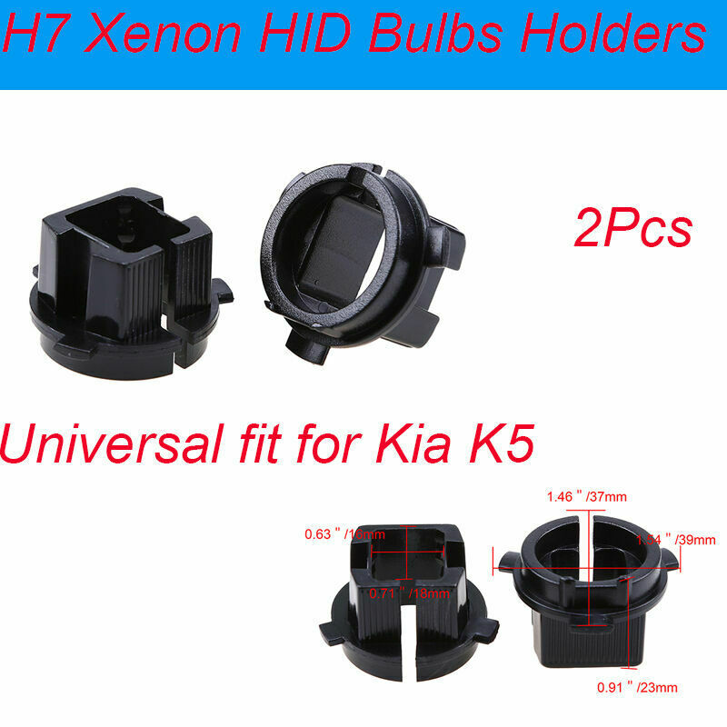 2x Black Bulb Base Holder H7 LED Headlight Adapter Retainer Universal Fit Kia K5