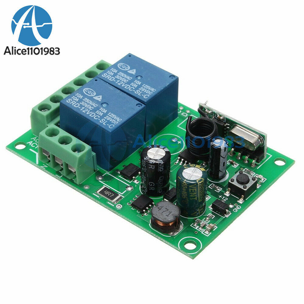 AC110-220V 315MHz 2-Channel Wireless RF Relay Remote Control Switch Receiver