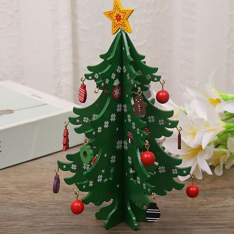 Christmas Tree Children's Handmade DIY Stereo Wooden Christmas Tree Scene.l8