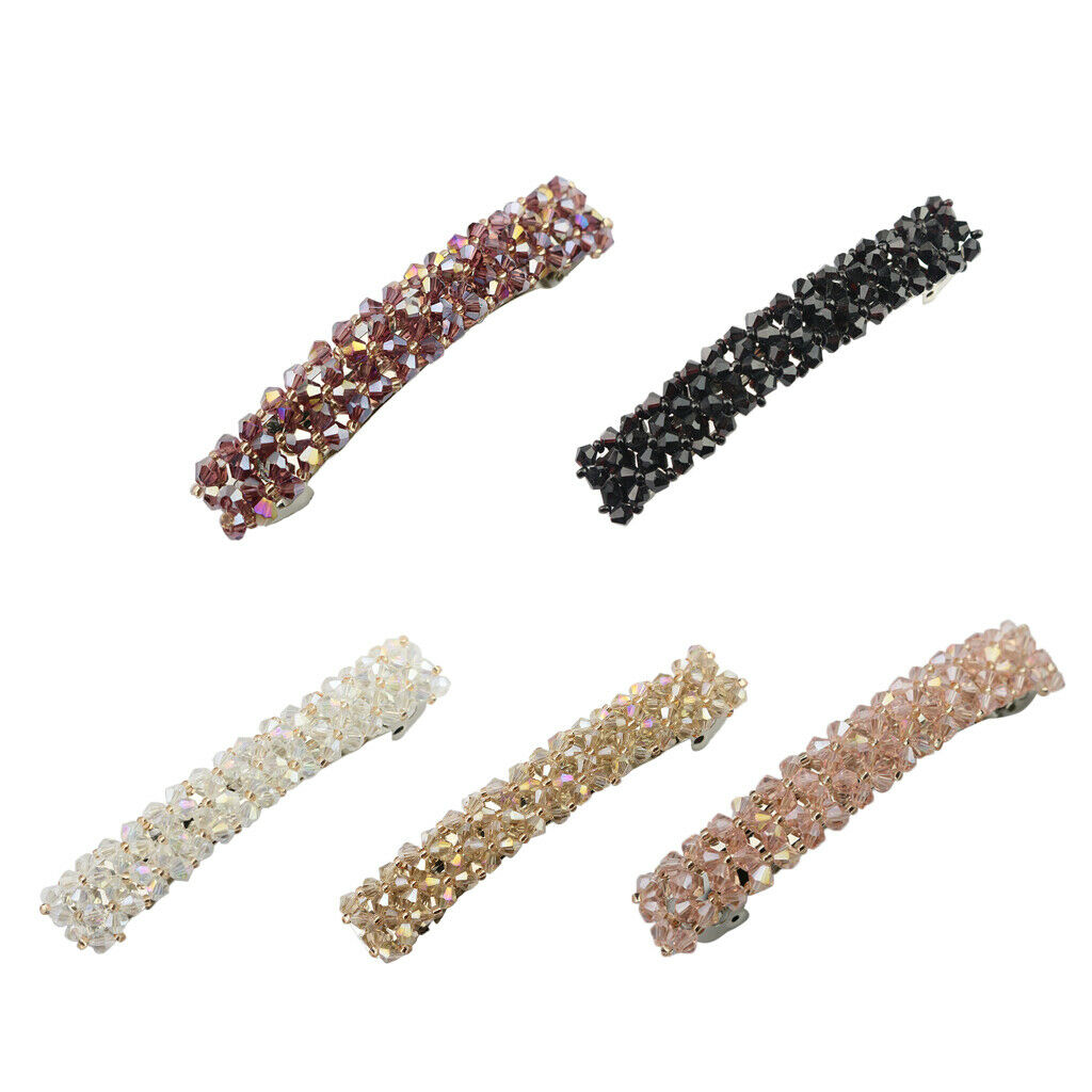 Crystal Spring Hair Clip Handmade Hair Pin Shiny Hair Accessory Purple