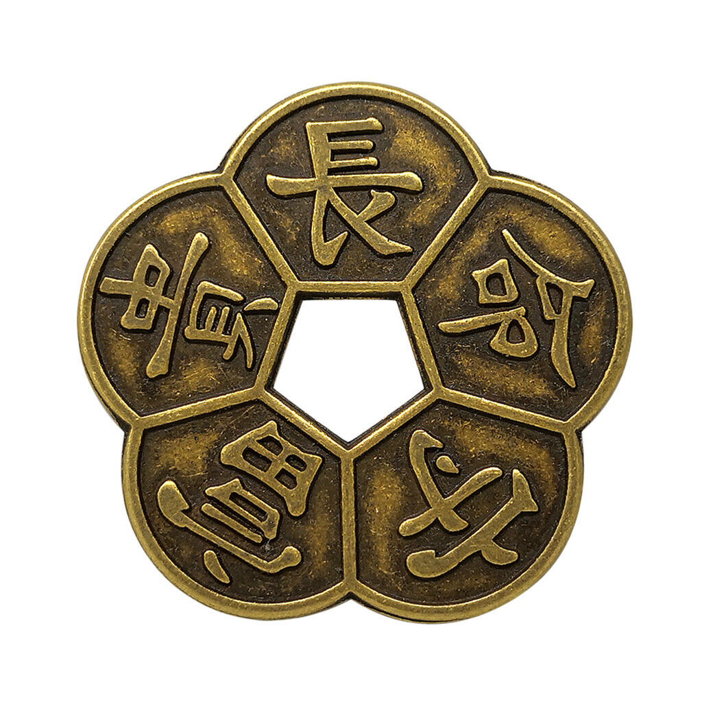 Chinese Old Copper Coin Plum Blossom Lucky Charms Feng Shui Collectibles