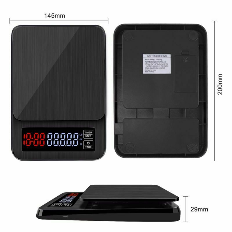 Mini Lcd Digital Electronic Drip Coffee Scale With Timer 3Kg 0.1G Digital CoffZ8