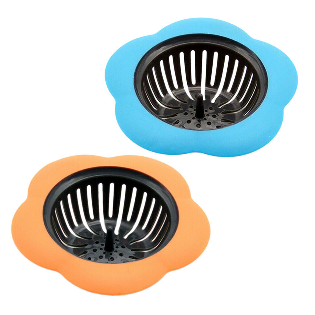 2Pcs Kitchen Drain Shower Tub Strainer Cover Sink Trap Basin Stopper