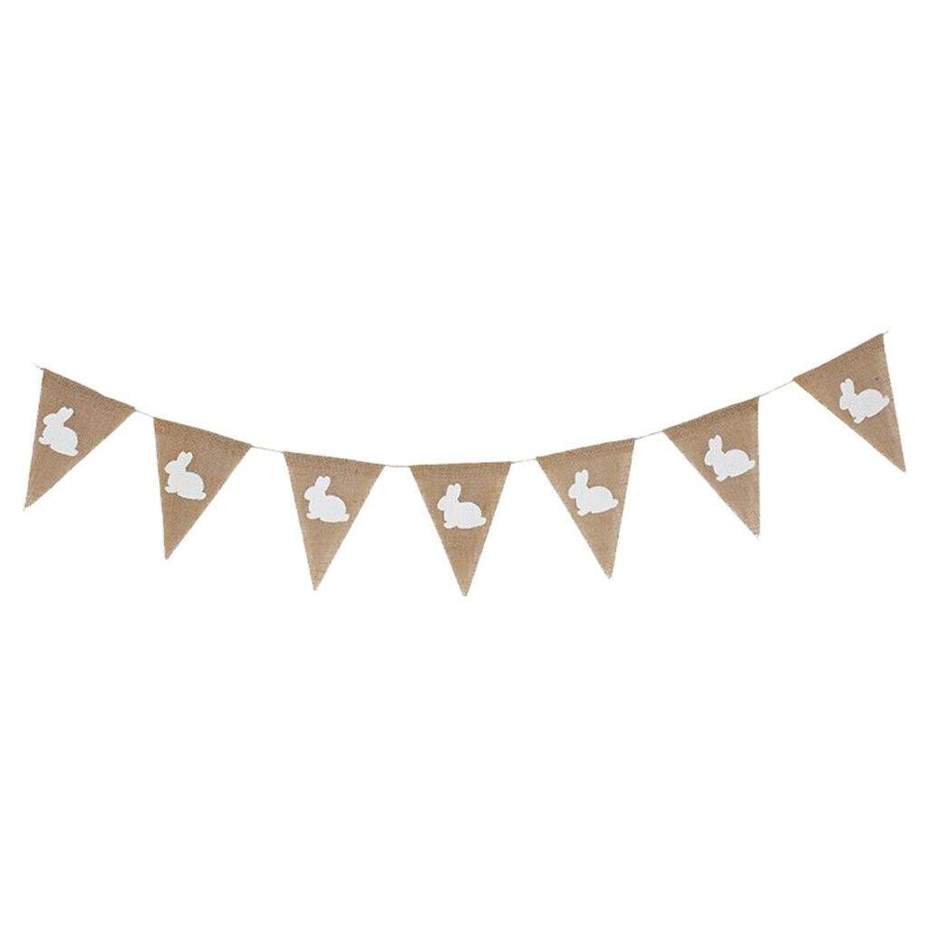 3.5M Cute Triangle Flags Burlap Festival Banner Spring Decor Favors Supplies