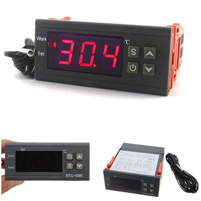 Digitaler Temperaturregler Thermostat LED Sensor für Inkubator AC10A 220VFBBDAU