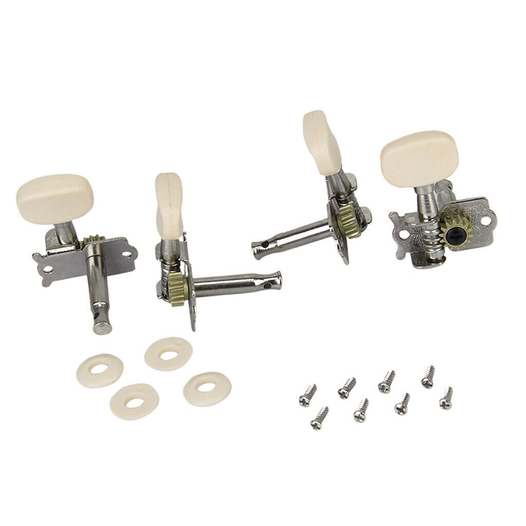 4pcs Tuning Pegs Machine Head Tuners 2R 2L  Button For 4-string Guitars