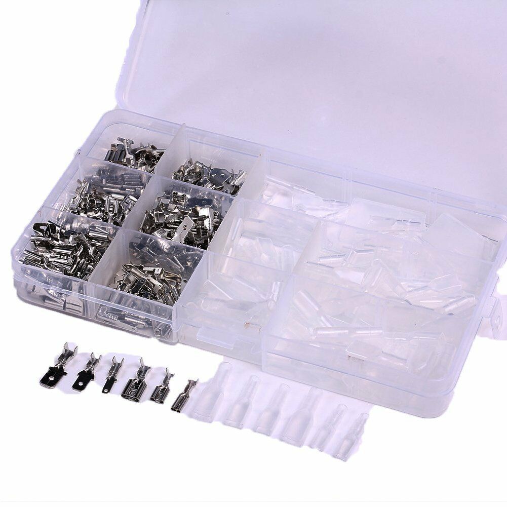 270pc Assorted 2.8mm 4.8mm 6.3mm Male Female Spade Connector Wire Crimp Terminal