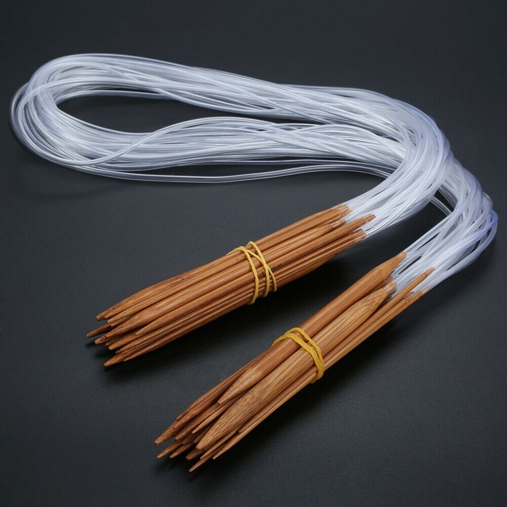 18x Bamboo Knitting Needles DIY Handcraft Sewing Tool 100CM Dia.2-10mm 18 Sizes