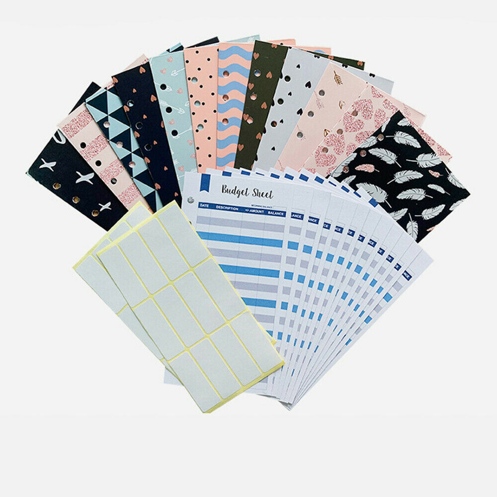 12PCS Cash Envelope Budget Wallet Receipt Organizer Saving Deposit Vertical Case