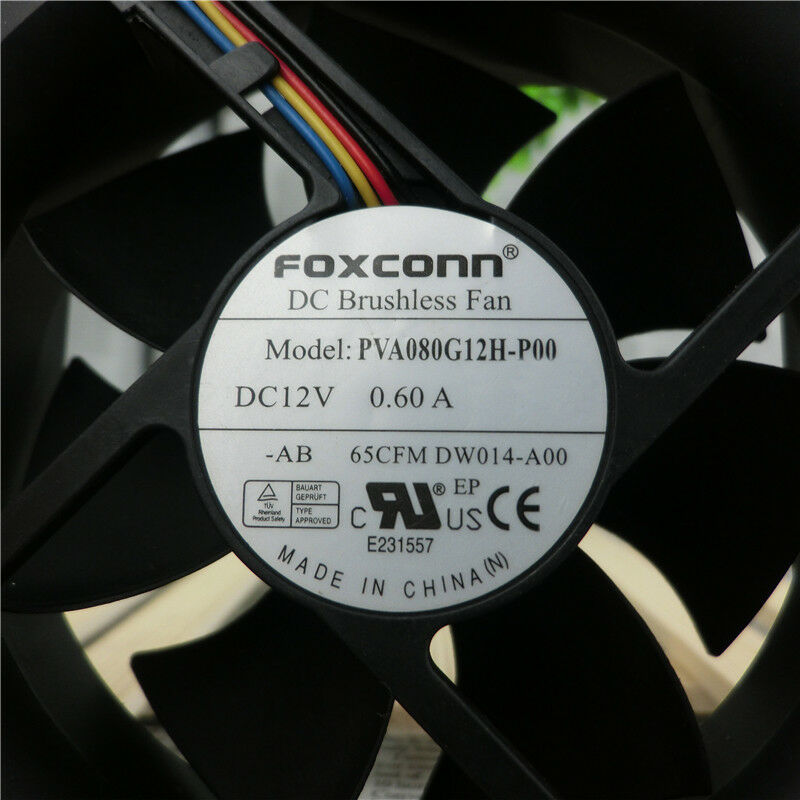 For 1pc FOXCONN PVA080G12H-P00 fan 12V 0.60A 8025 4pin