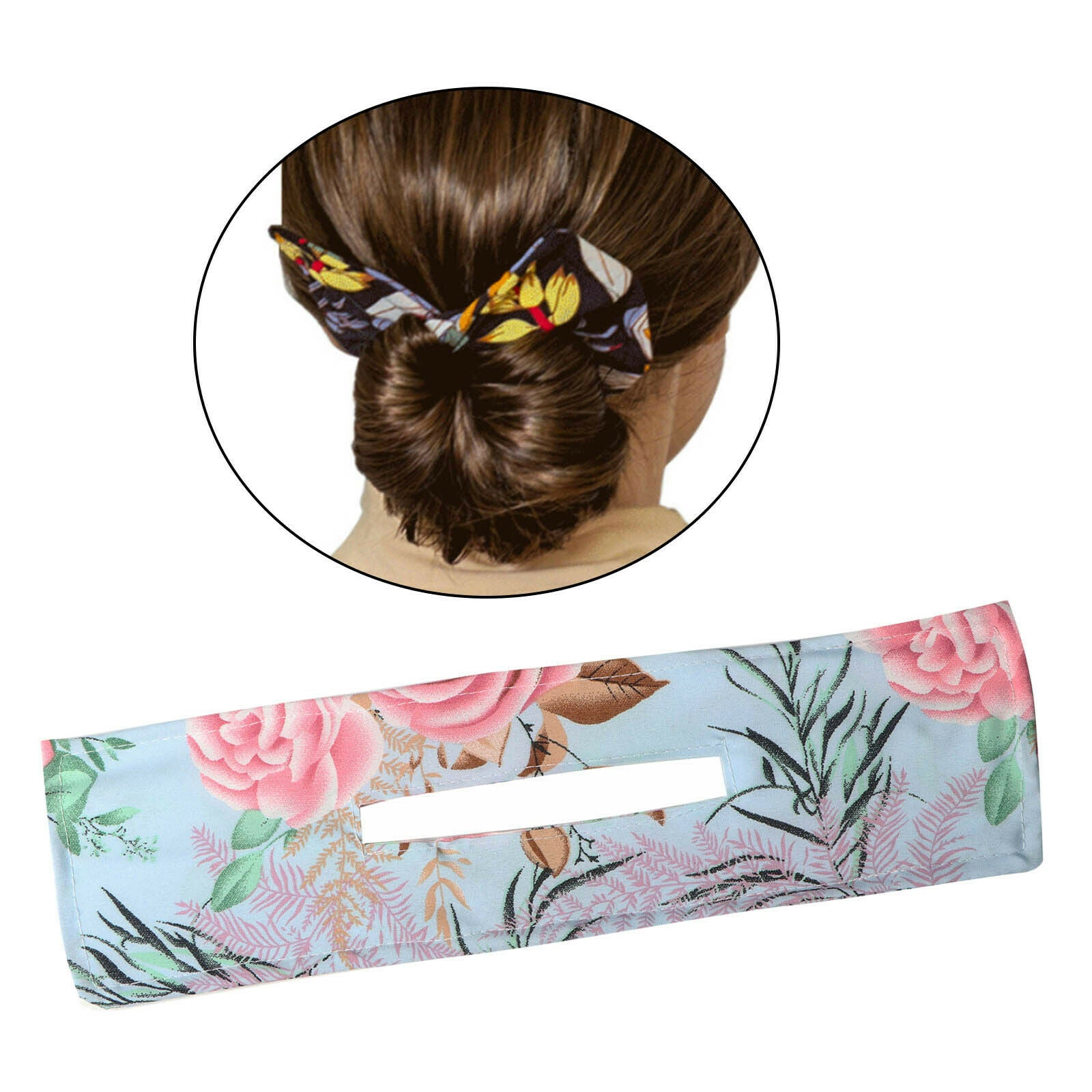 Women Deft Bun Fashion Print Hair Bands Rope Wire Headband Maker DIY G