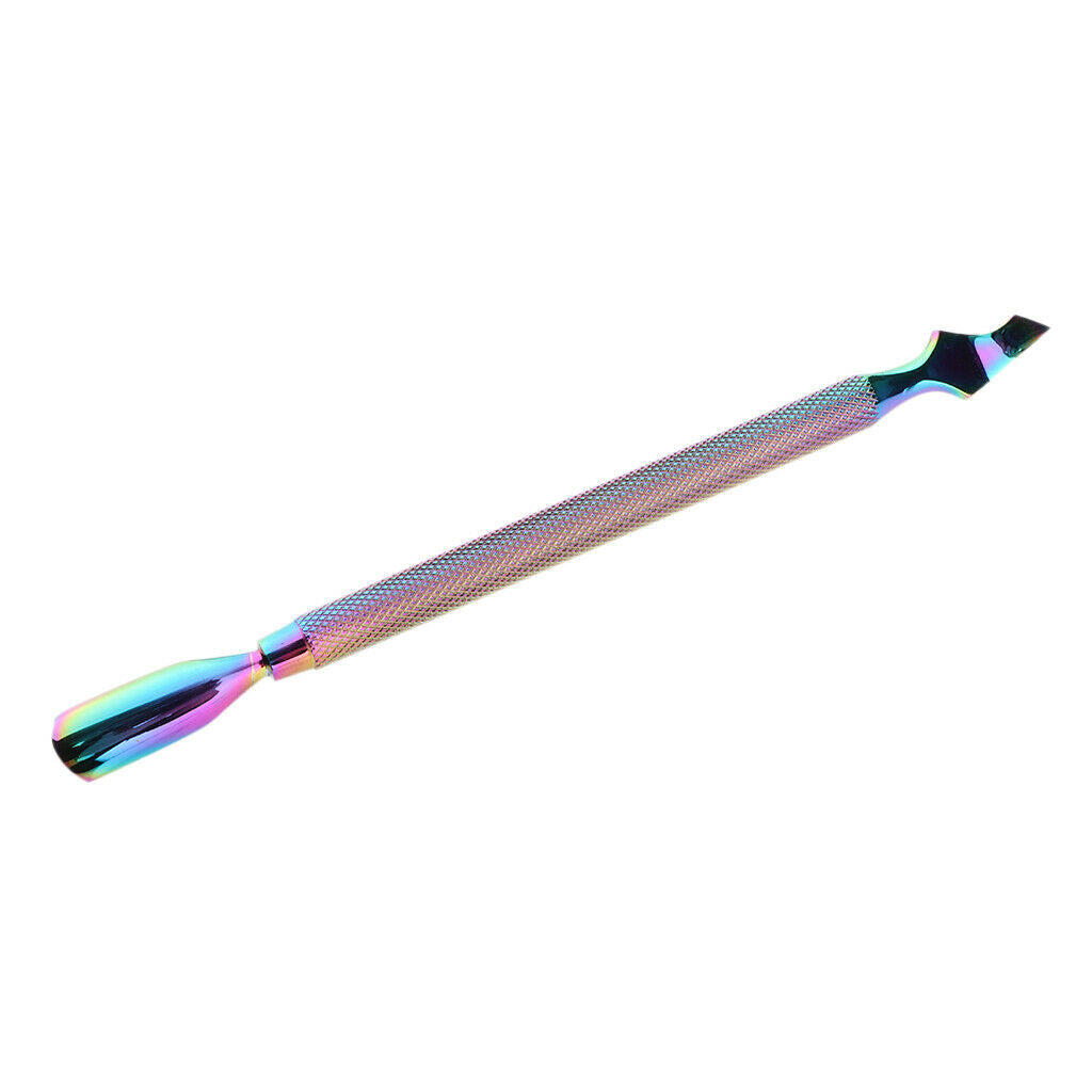 Stainless Steel 2 Head Cuticle Nail Pusher Trimmer Remover Manicure Tools 04