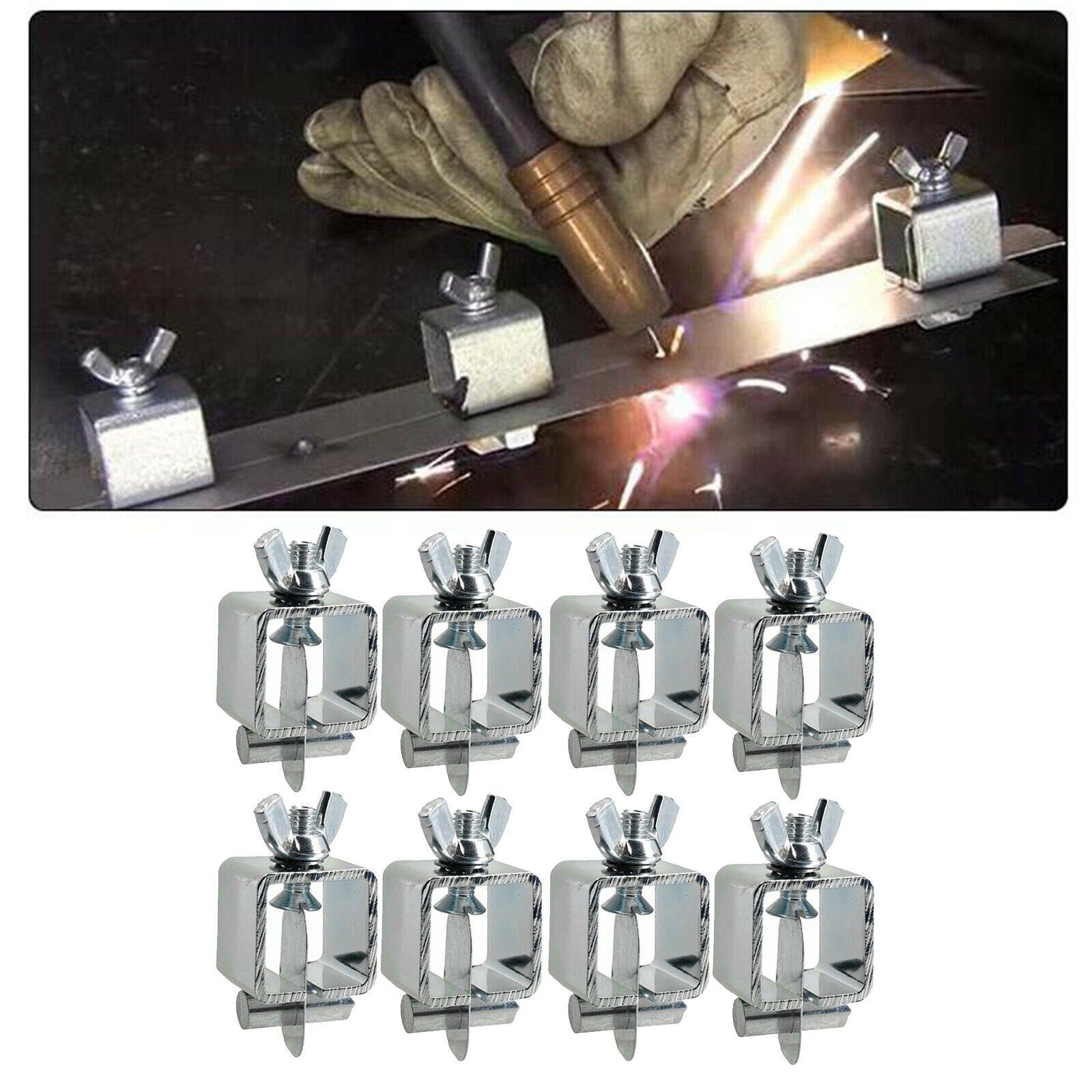 8 Pcs！8x Steel Welding Clamps Spot Weld Weld Clips for Auto Car Door Sheet