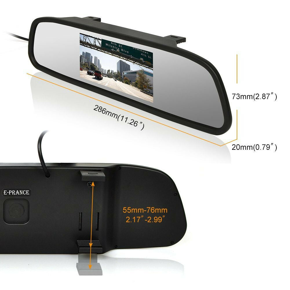 4.3"LCD Car Rear View Mirror Monitor &8LED Night   Reverse Backup HD Camera