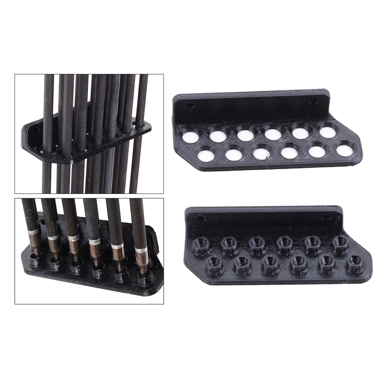 Wall-mounted 12 Arrow Holder Organizer Display Rack Stand Hunting Black