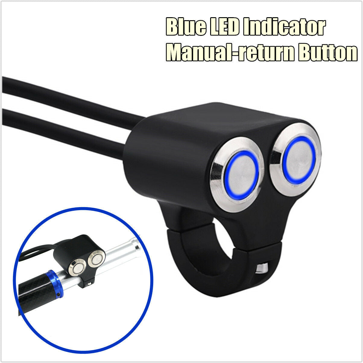25mm Motorbike Motorcycle Switch Handlebar Manual-return Latching Action Buttons