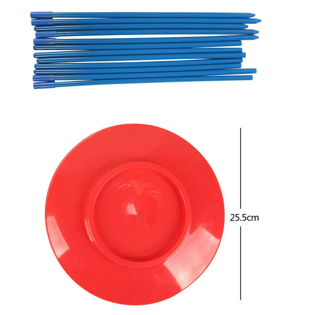 6Pcs Plastic Spinning Plates Sticks Set Magic Trick Juggling Sports Fun Toys