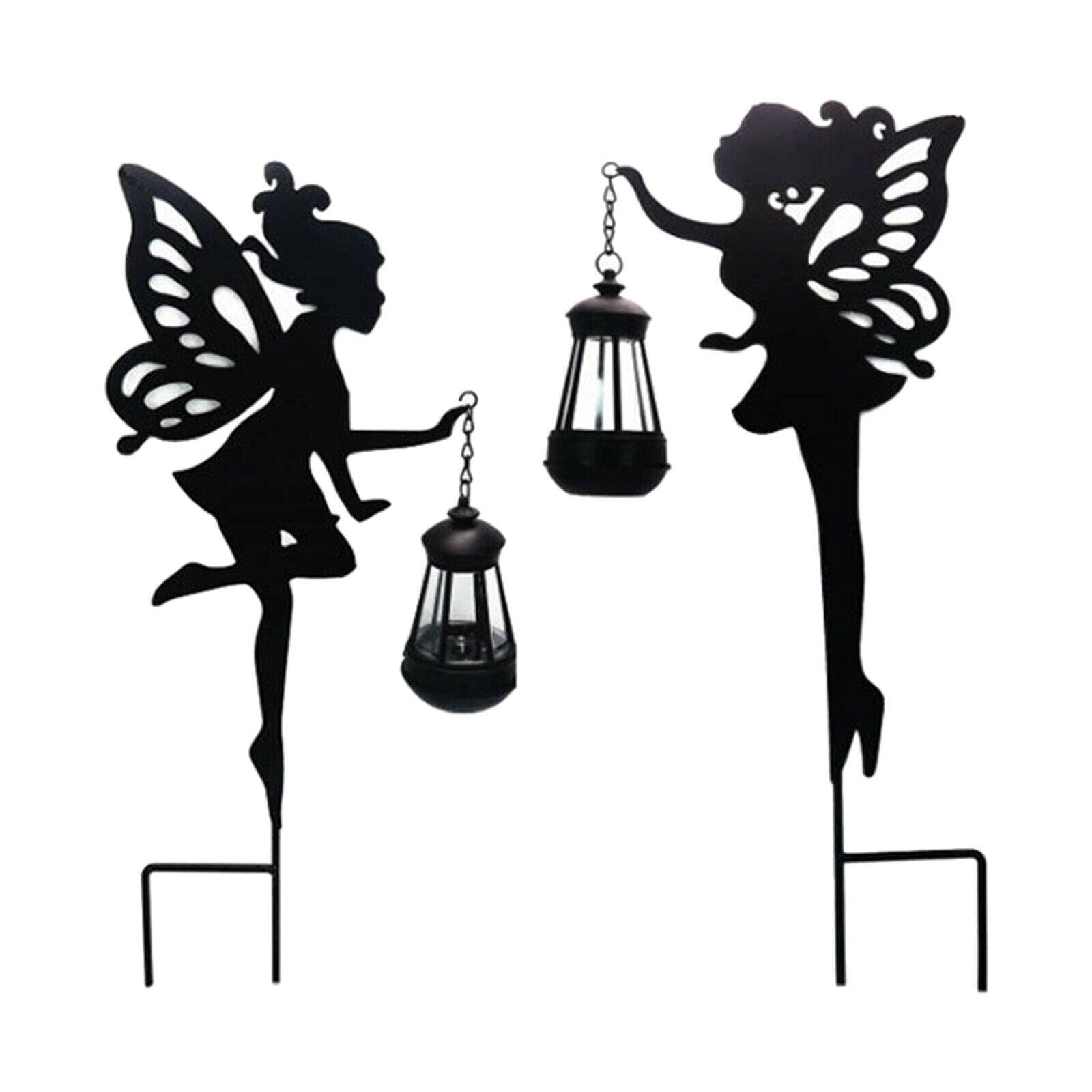 Metal Fairy Silhouette Garden Art Girl Sculpture Collectibles Sculpture Yard