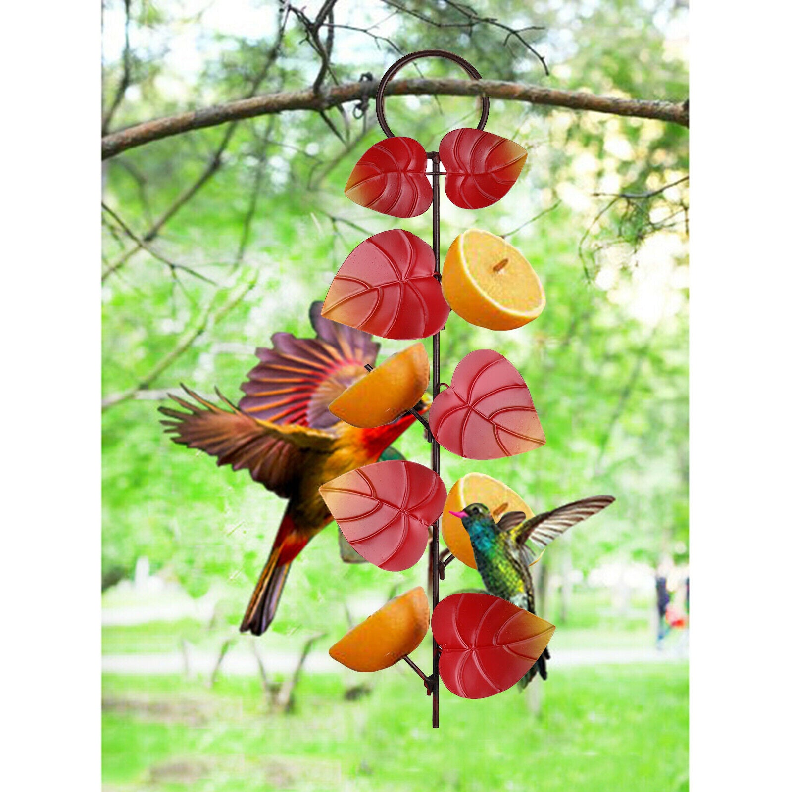 Metal Outdoor Bird Feeder Outside Feeding Station for Home Deck Patio Decor