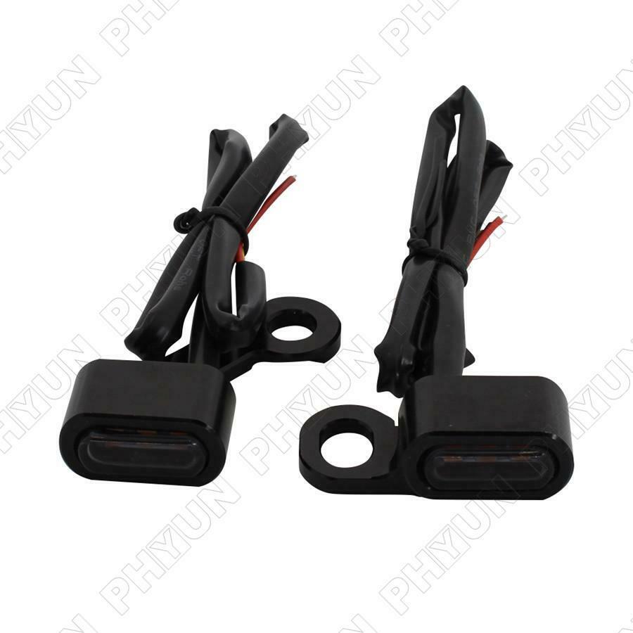 2Pcs Amber LED Mini Turn Signal Indicator Light For Electra Glide 09-17 Softail