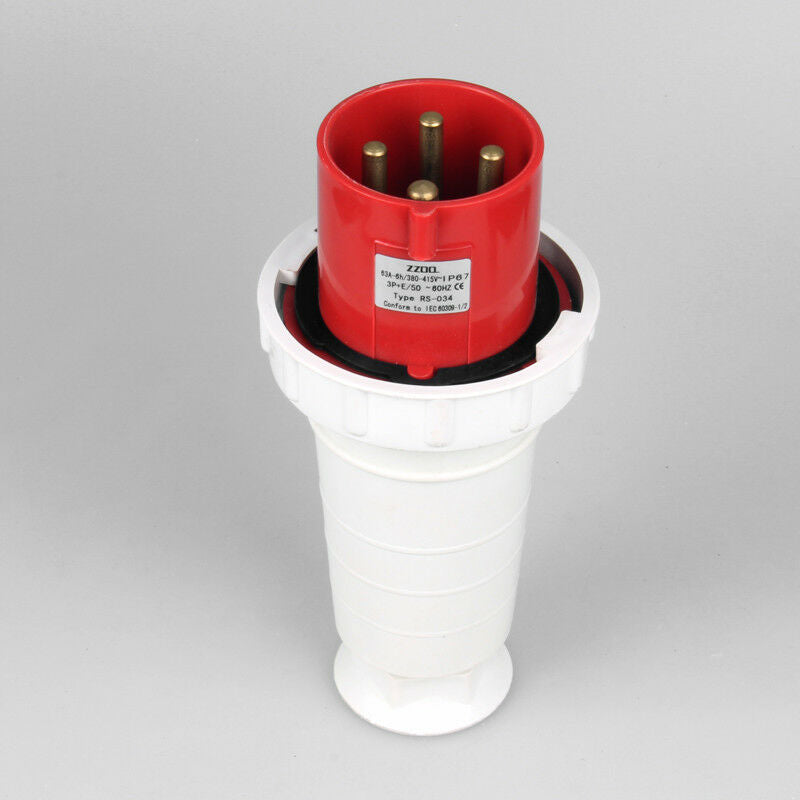 1PCS Industrial Plug Waterproof Three-phase four-wire 63A-6H 380-415V 4 PIN Male