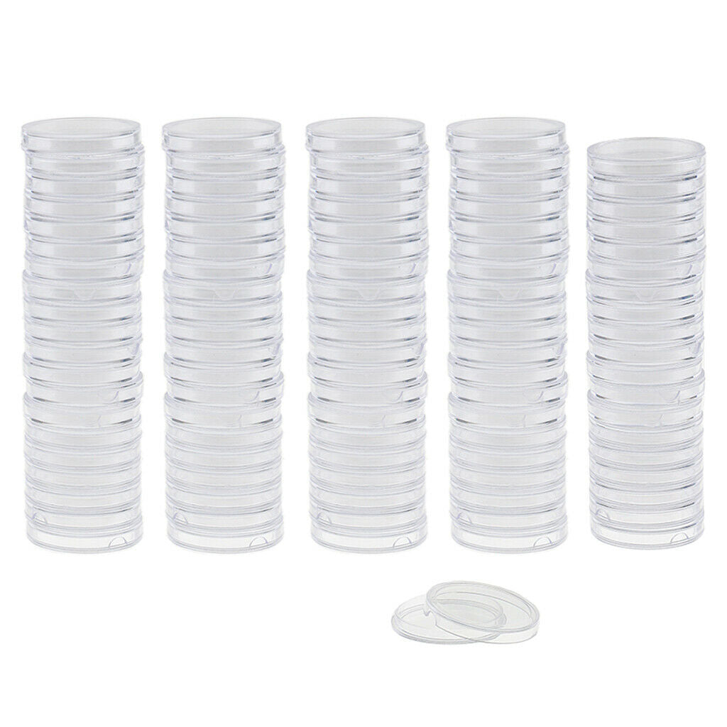 200x Clear Plastic Round Commemorative Coin Capsules Protector Collect 28mm
