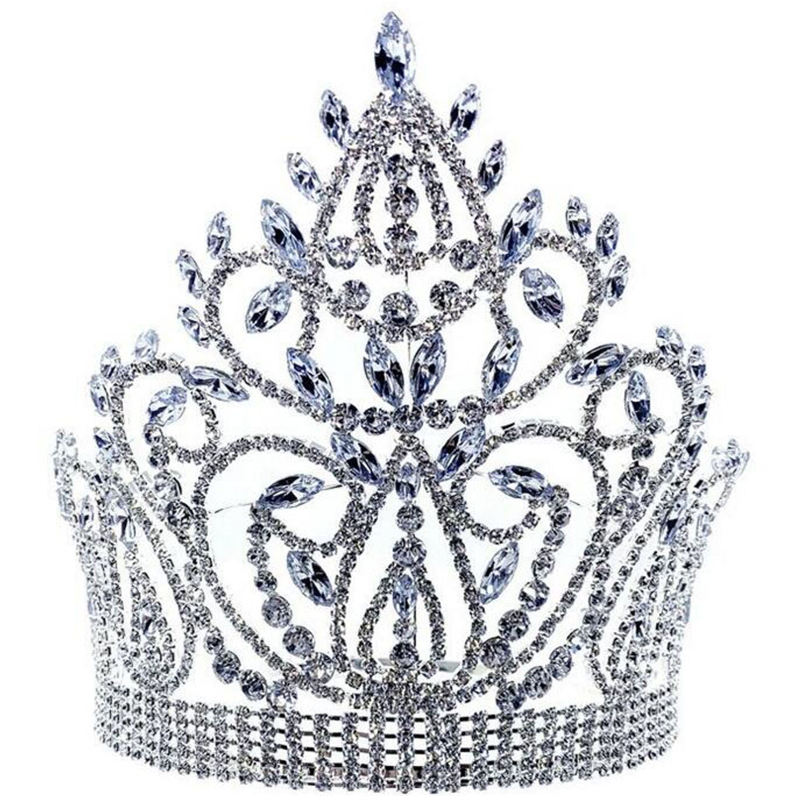 17cm High Crystal Huge Tiara Crown Wedding Bridal Party Pageant Prom Adjustable