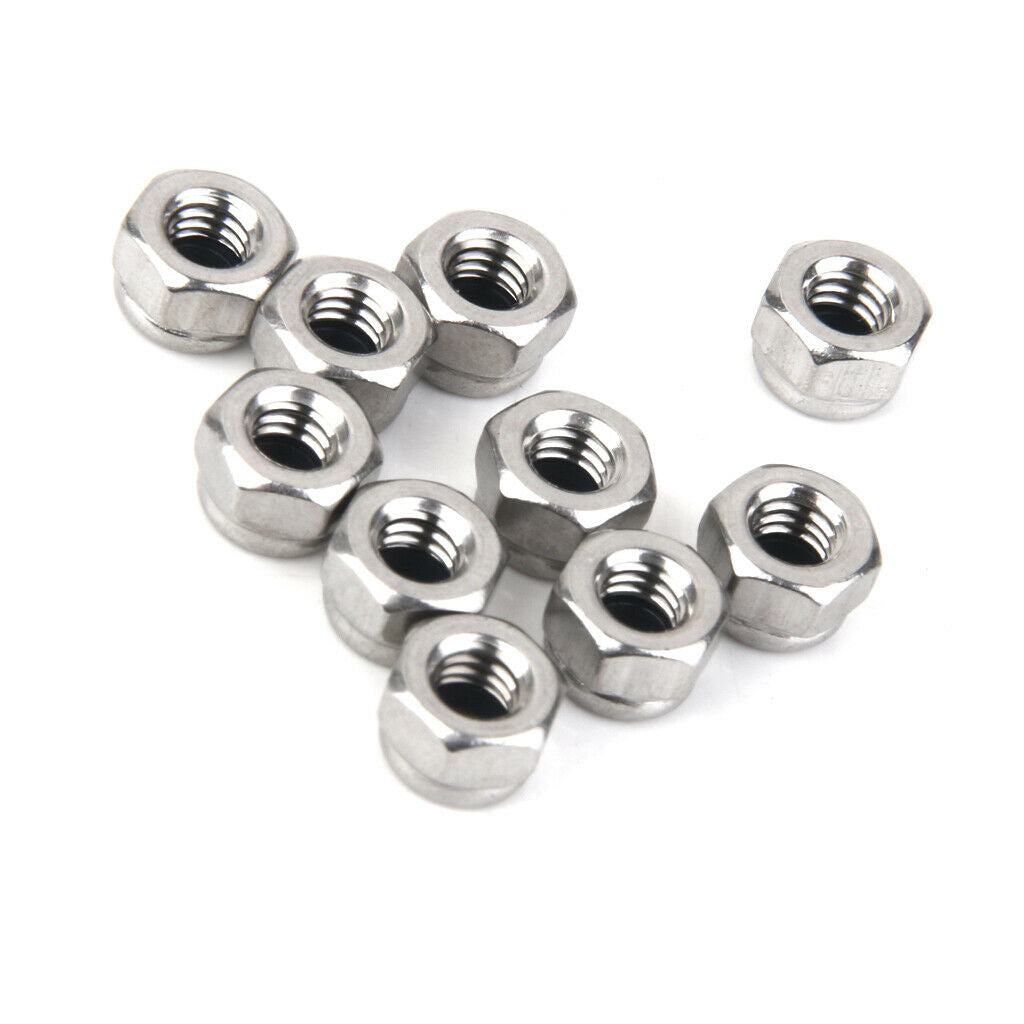 20Pcs M3,M4 Stainless Steel Nuts To Fit Metric Bolts Screws Nylon Insert Locking
