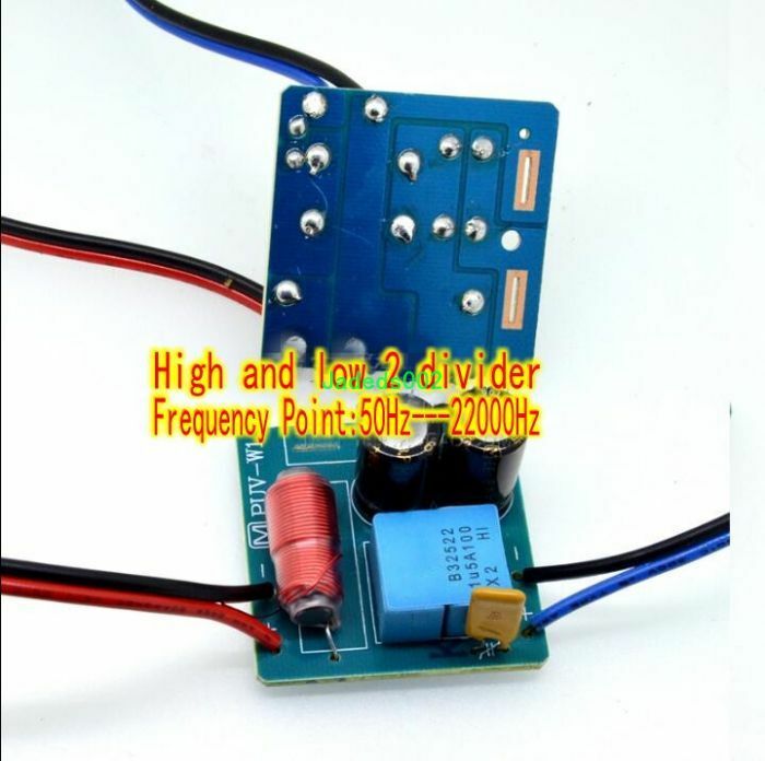 1pcs Speaker divider Treble bass 2-way audio crossover splitter 50Hz~22000Hz