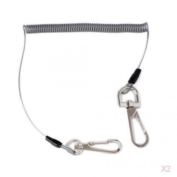 2x Stretch Fishing Lanyard Boating Kayak Cord Secure Lip Grips Hook Tackle Tool