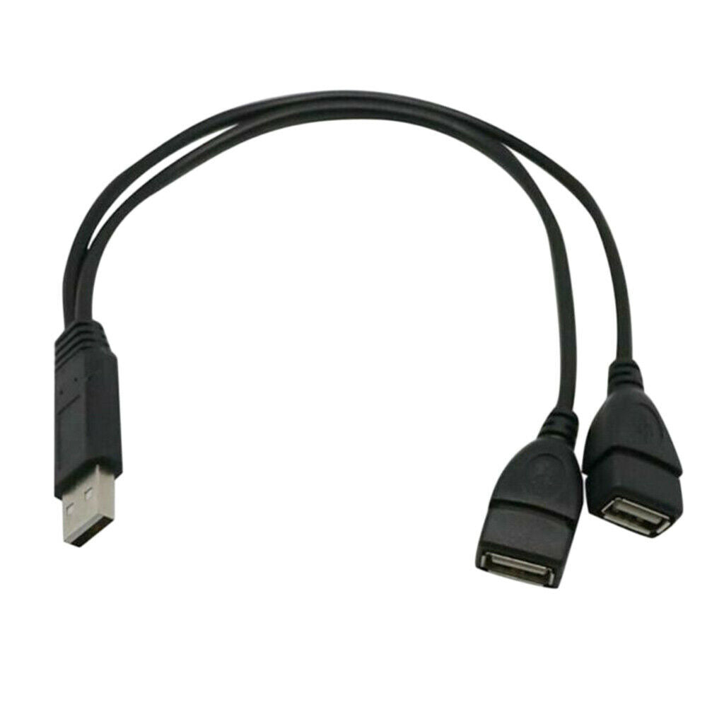2pcs USB 2.0 1 to 2 Data Charge Extension Y Splitter Cord Converter Cable
