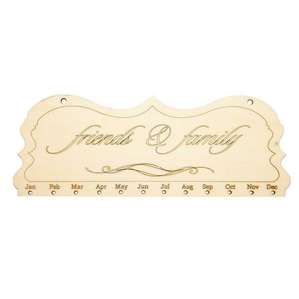 DIY Wooden Birthday Calendar Sign Special Dates Planner Board Hanging Decor @
