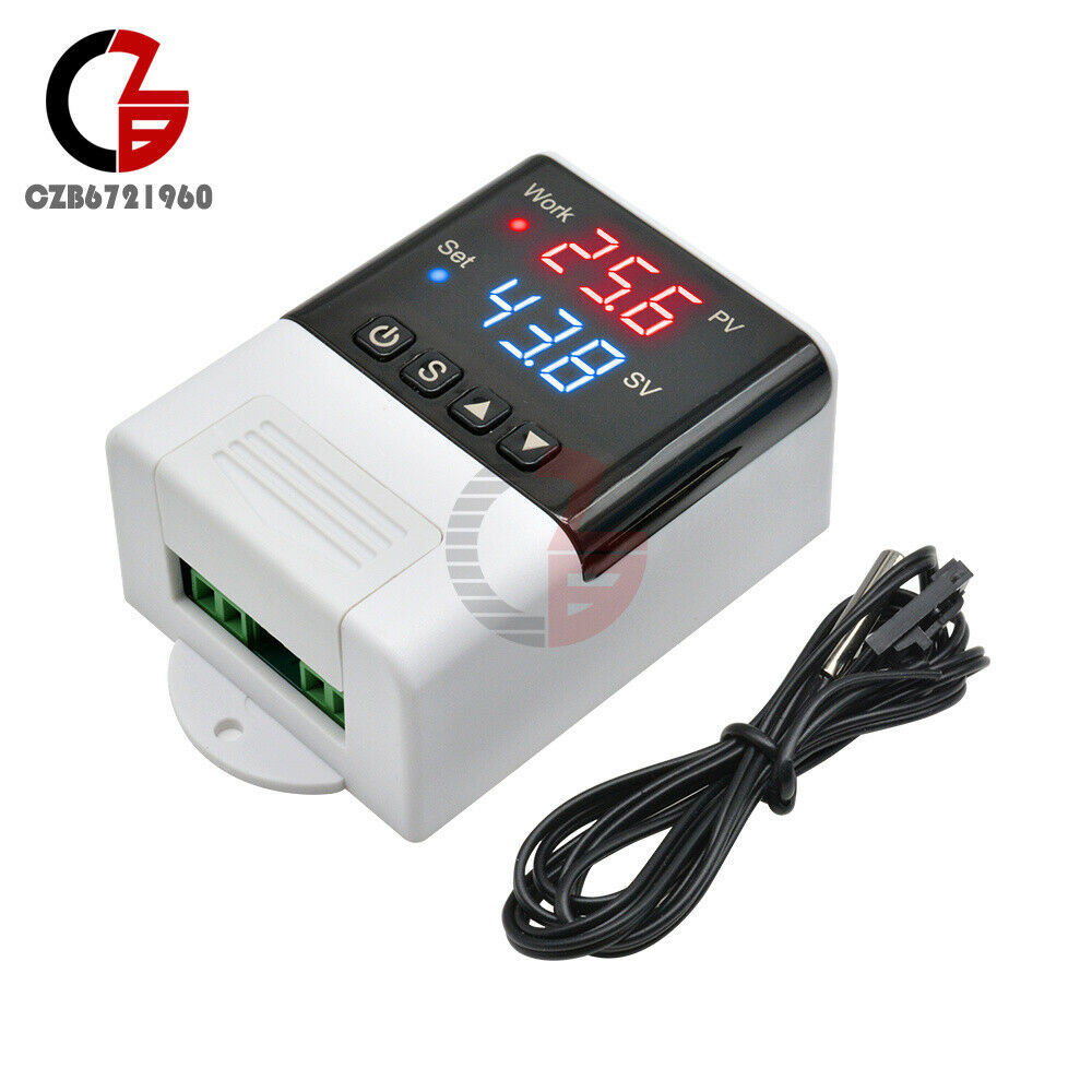AC 110-220V Digital DTC1110 Dual LED Intelligent Temperature Controller Sensor
