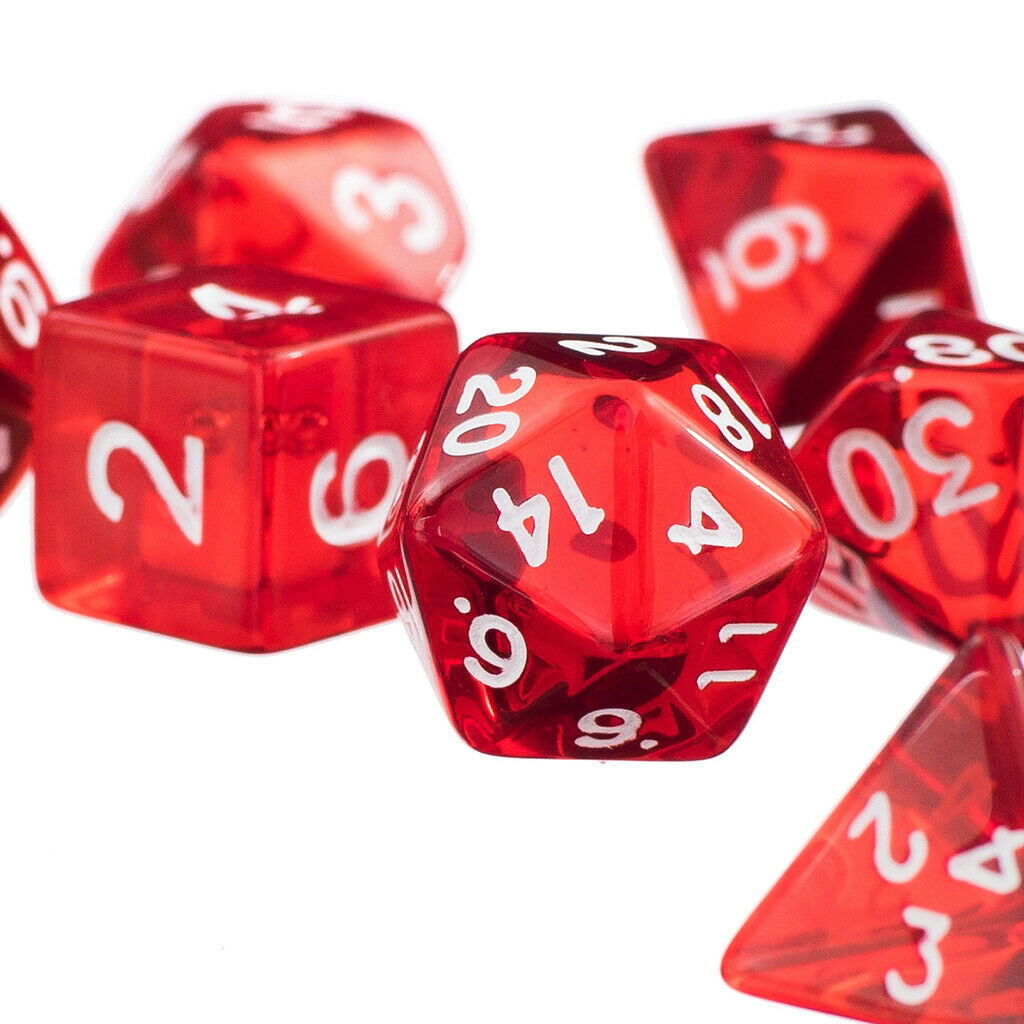 14pcs / Set Polyhedron Dice D4 D6 D8 D10 D12 D20 D20 for D&D RPG Red