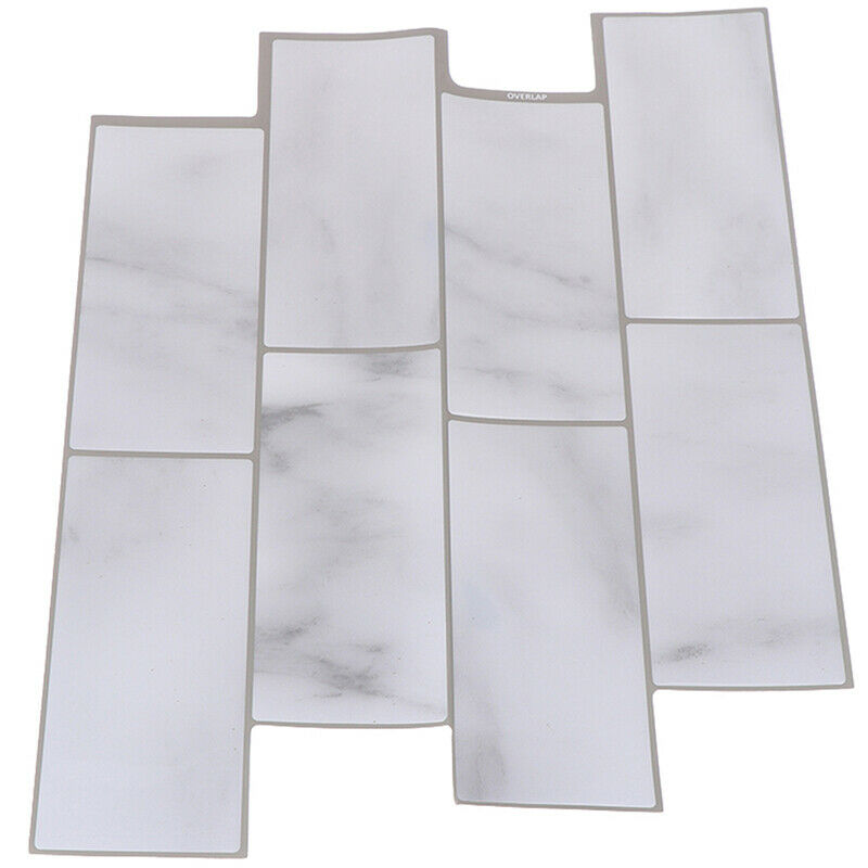 White Grey Marbles Mosaic Brick Peel and Stick Wall Tile Self-adhesive StickeDD