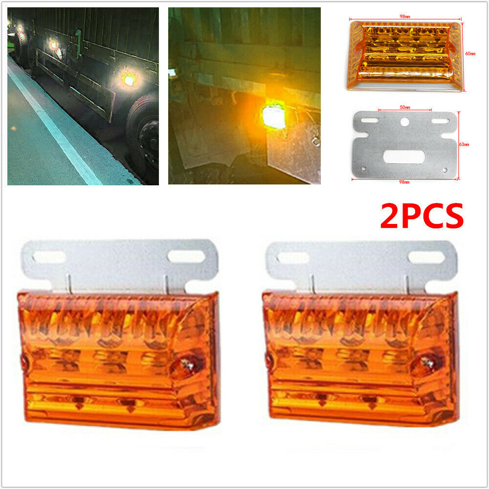 2PCS 12/24V DC 20 LED Marker Indicator Light Clearance Lamp Amber for Truck Boat
