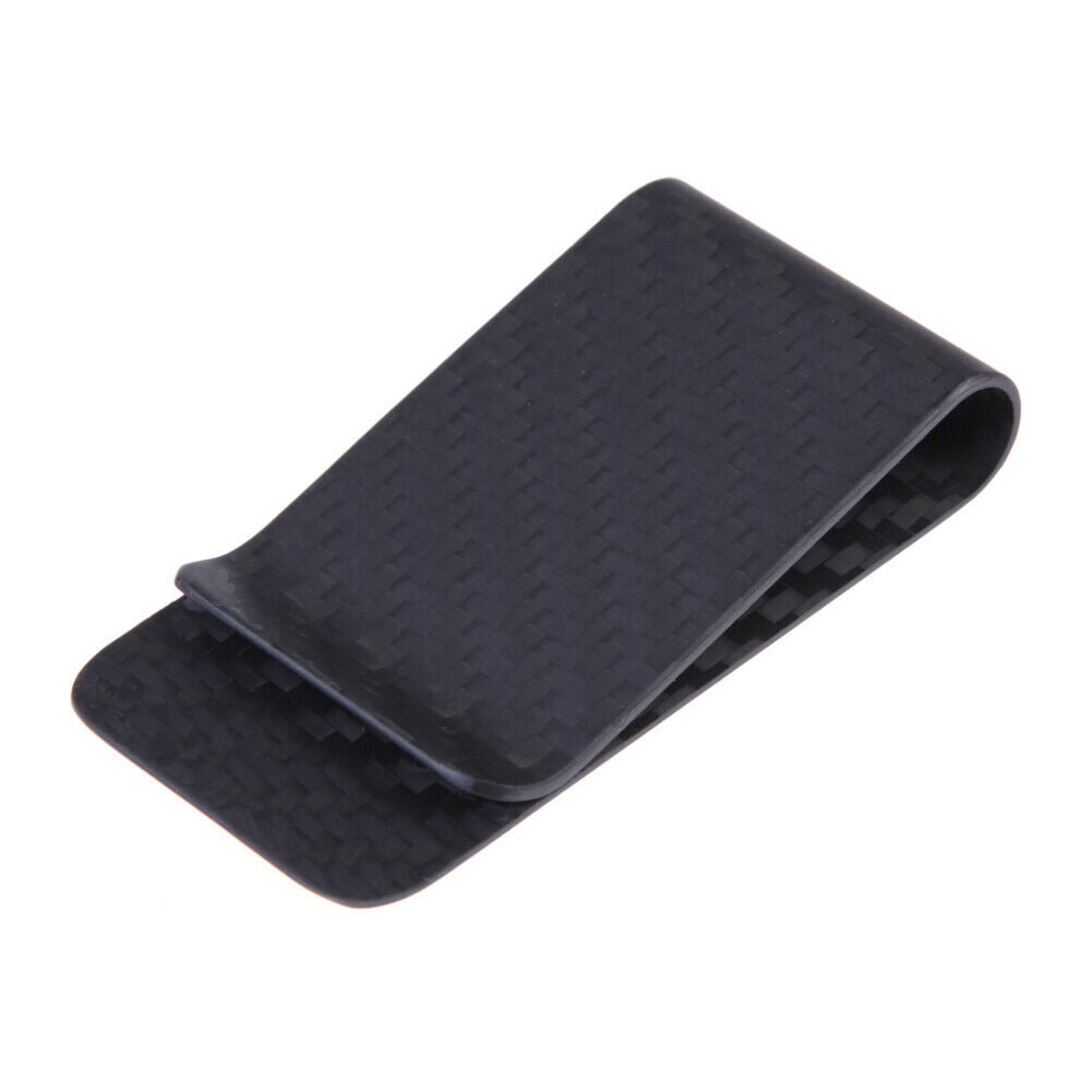 Retro Men Carbon Fiber Money Clip Glossy Matte Card Cash Wallet Holder