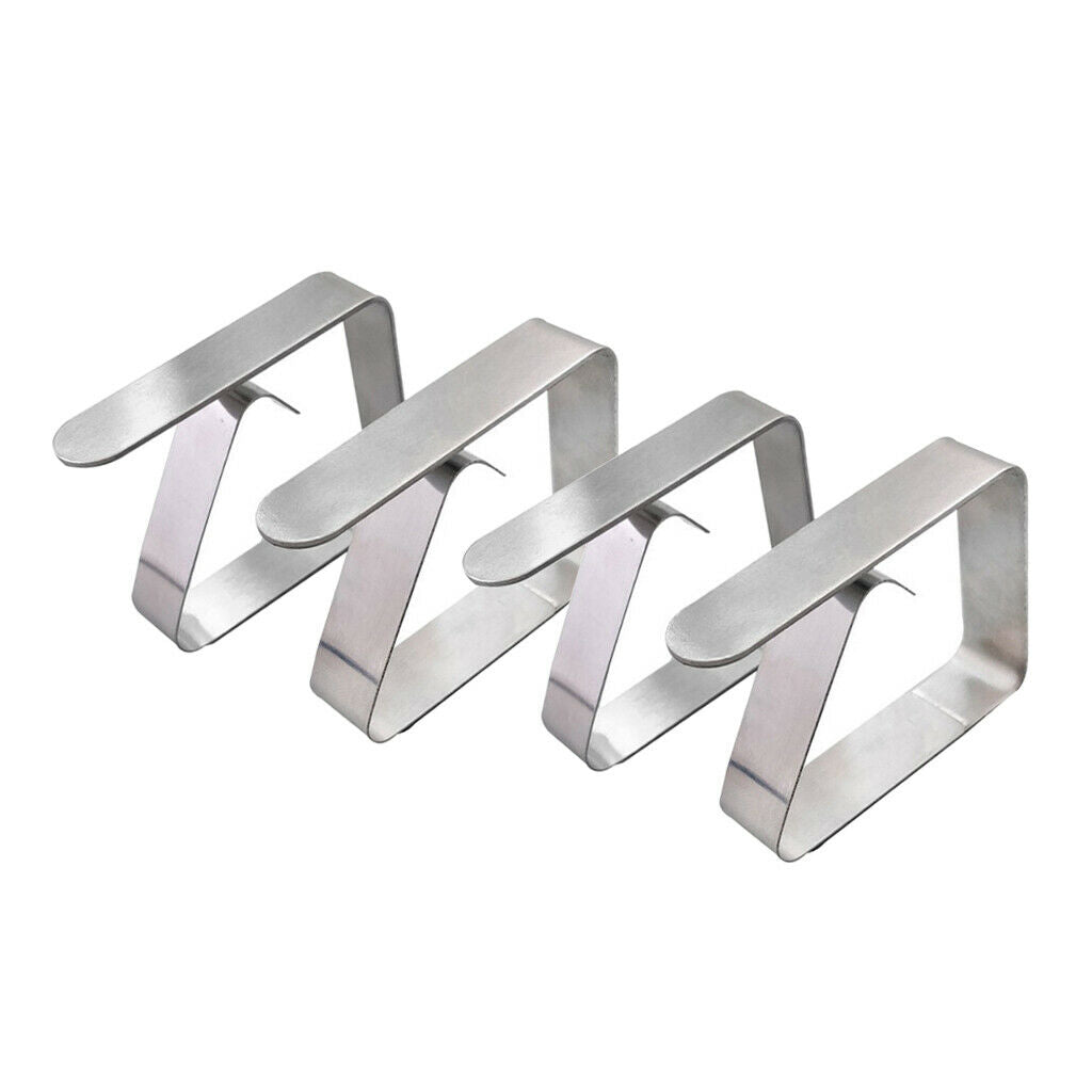12PCS Stainless Steel Tablecloth Tables Cover Clips Holder Clamps Party Tools