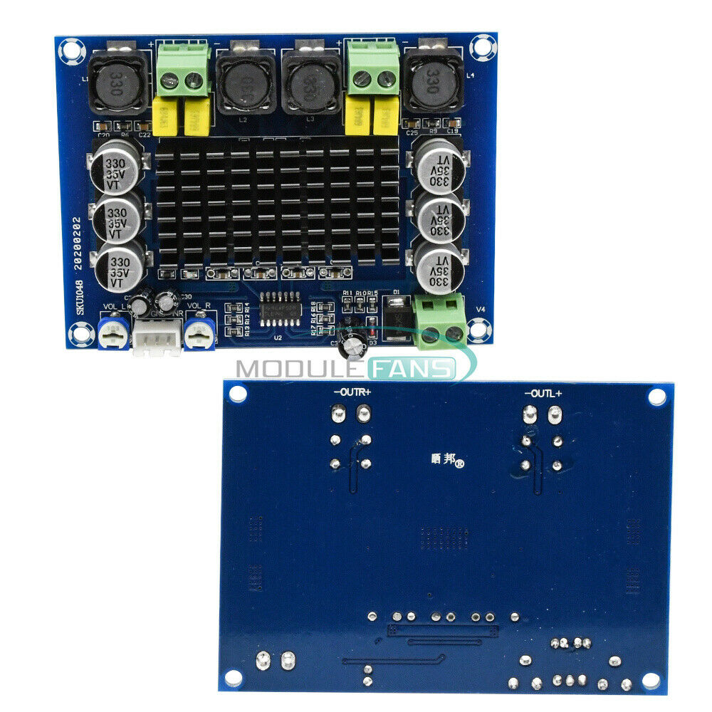 DC 12V 24V TPA3116 D2 120W+120W Dual Channel Digital Power Audio Amplifier Board