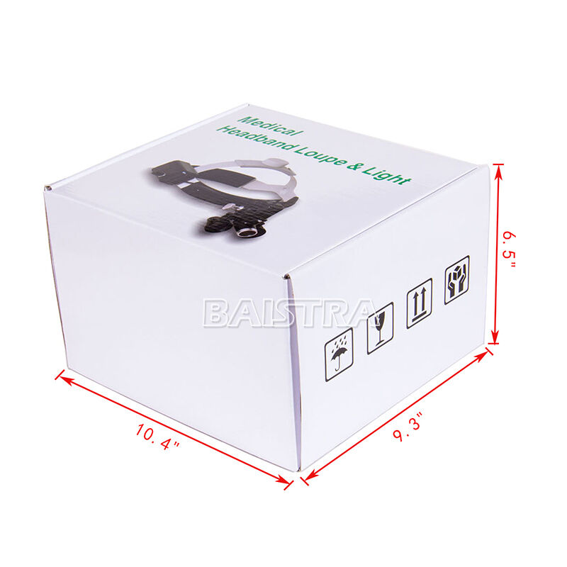 Dental Surgical Medical Headband Binocular Loupes with LED Light 3.5X-R White