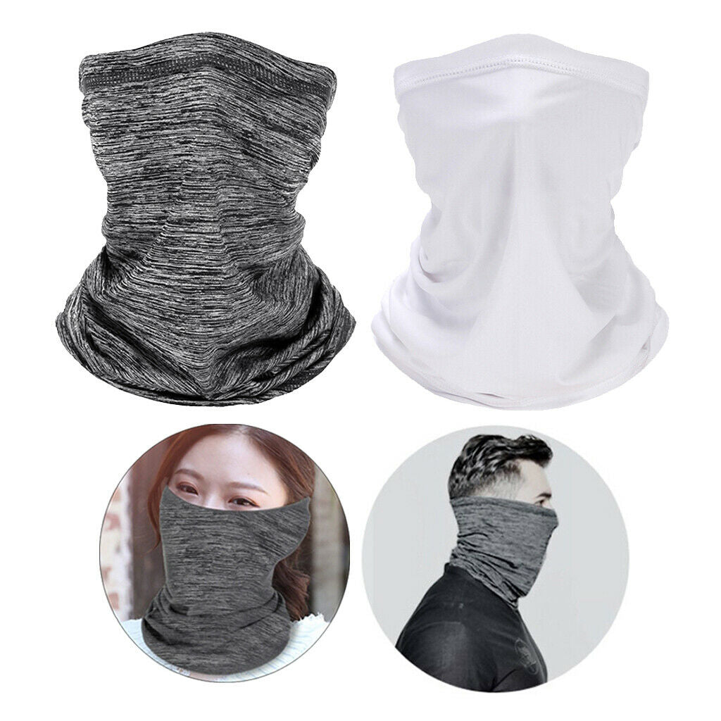 2x Cycling Face Guard Balaclava Soft Scarf Women Men Neck Warmer Headwear
