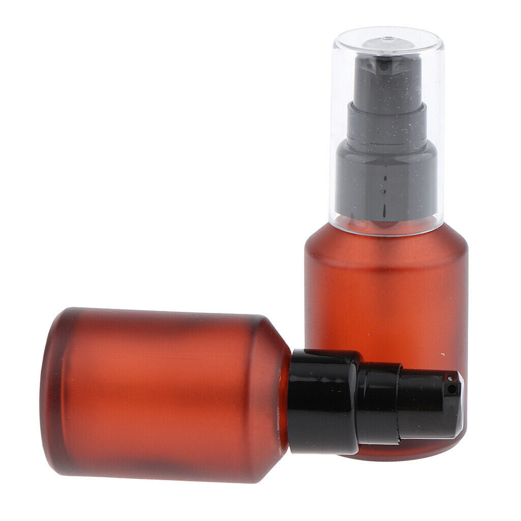 4pcs Empty Glass Pump Bottles Refillable Emulsion Lotions Bottle 30ml 100ml