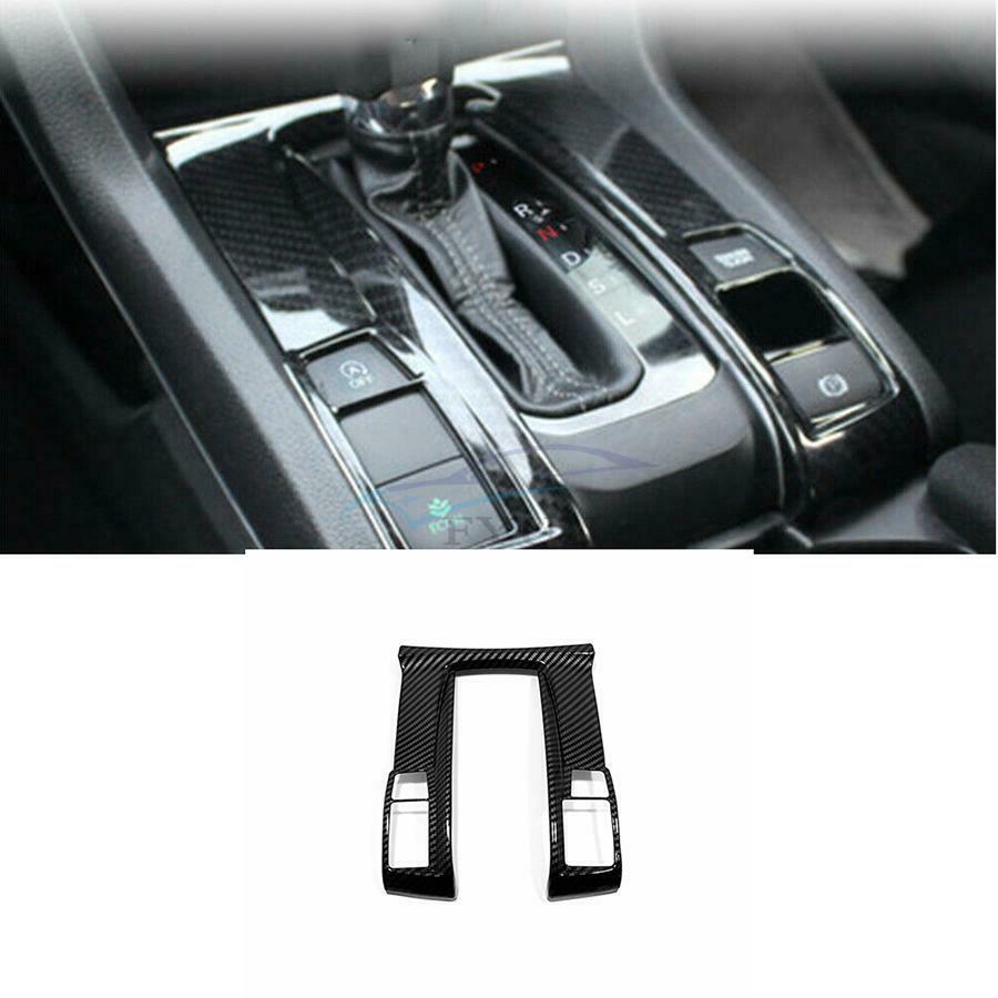 Carbon Fiber Style Car Gear Shift Panel Frame Cover For16-20 HondaCivic 10th Gen