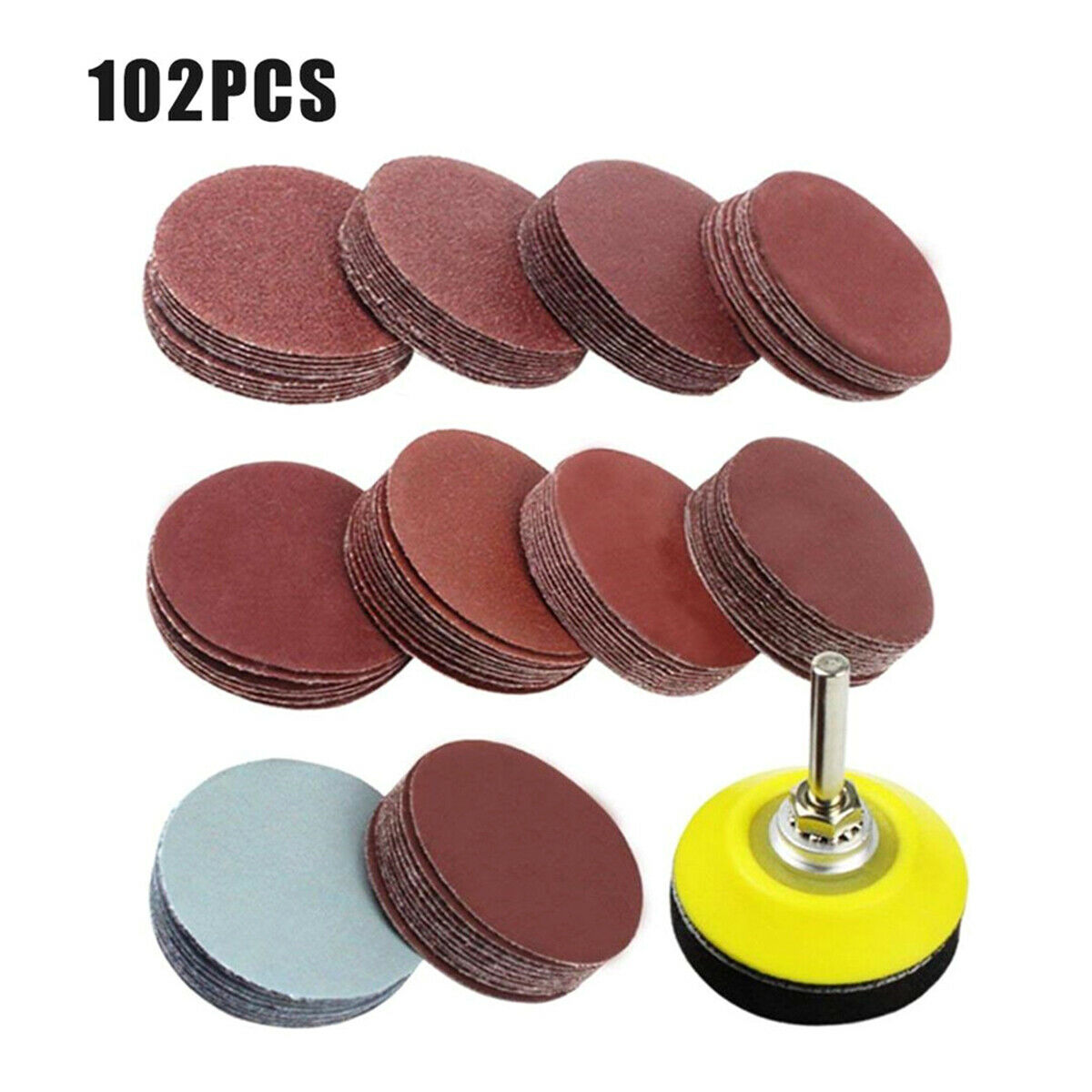 1 Set of Sanding Disc Sandpaper Hook Loop Sander +M6 Drill Bit + Backing Plate