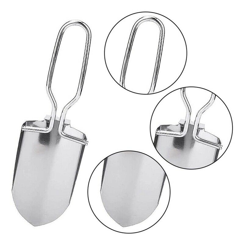 2Pcs Camping Folding Shovel Mini Folding Shovel Stainless Steel MultifunctioE8E3