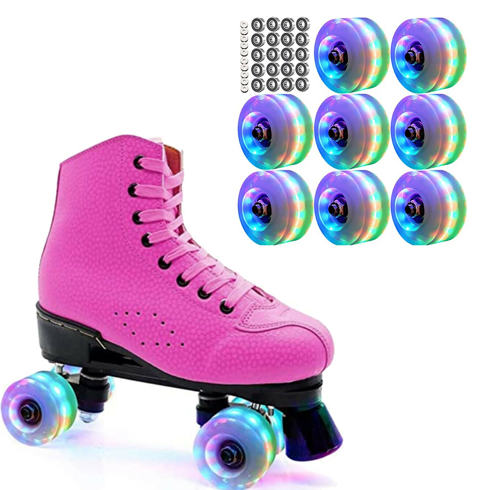 8pcs Durable Roller Skate Wheels Skateboard Replacement Caring Wheel Bearing