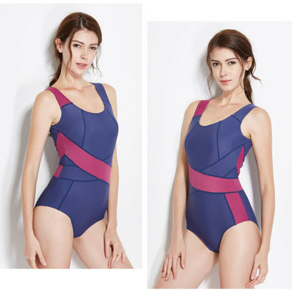 Women One-piece Swimsuit Racing Training Sports Beach Bathing Suit S Red