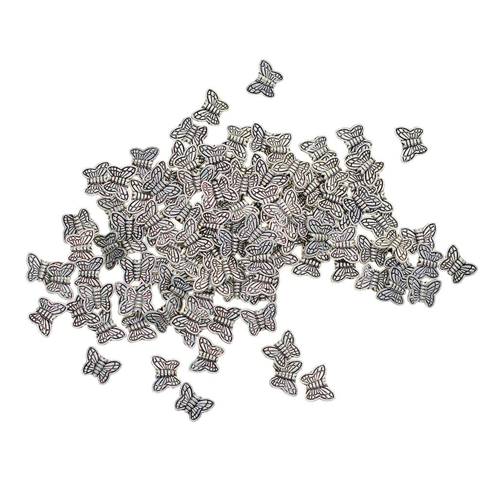 100x Butterfly Loose Spacer Bead Metal