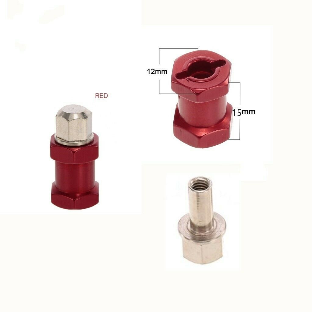 12mm Wheel Hub 15mm Extension Adapter for 1/10 RC Car HPI HSP Axial SCX10