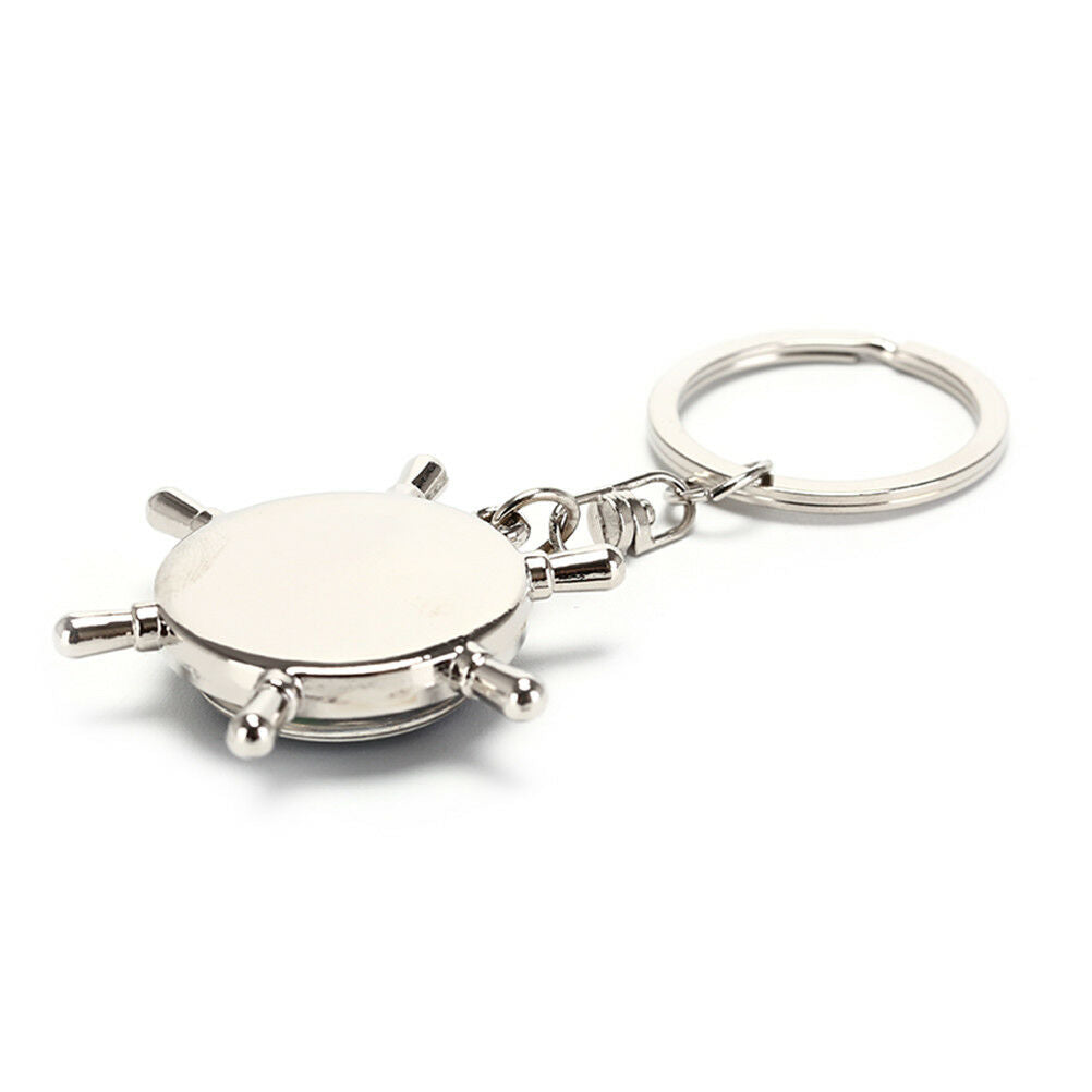 Compass Rudder Key Chain Glossy Alloy Keychain Keyrings Gifts S3.l8
